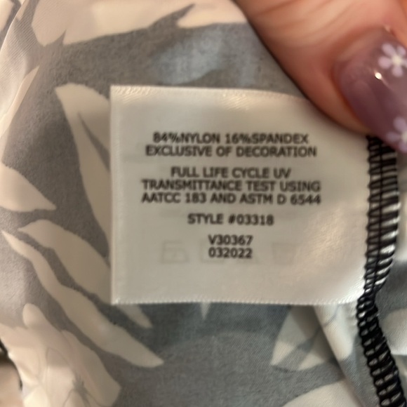 Coolibar Seacoast Swim Cover-Up Dress Hooded Floral UPF 50+ Size Large - Picture 9 of 11